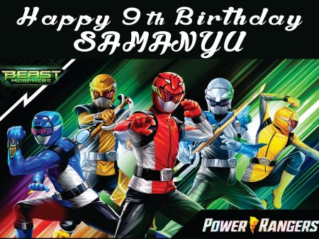 Power Rangers Theme Personalized Backdrop Discount