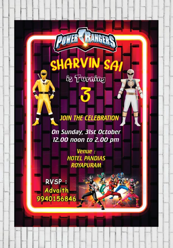 Power Rangers Theme Invite Online Sale