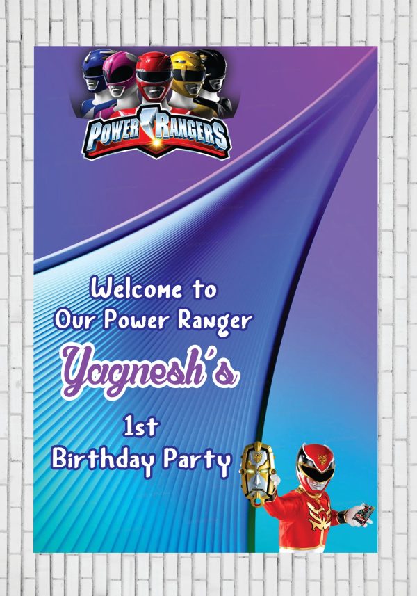 Power Rangers Theme  Customized Welcome Board For Cheap