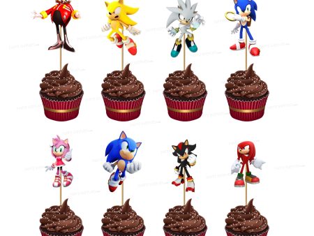 Sonic the Hedgehog Theme Cup Cake Topper Online Hot Sale