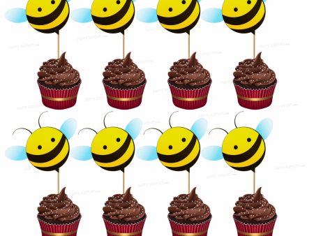 Bumble Bee Theme Classic Cup Cake Topper Hot on Sale