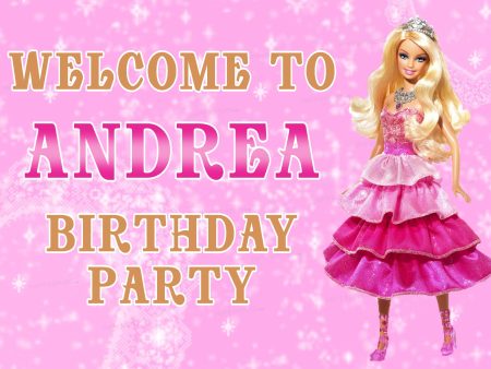 Barbie Theme   Personalized  Welcome Board For Sale