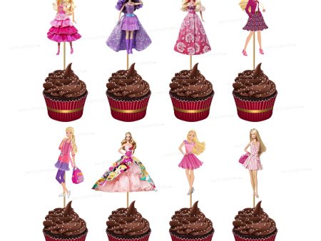 Barbie Theme Cup Cake Topper Hot on Sale