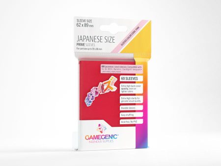 Gamegenic -  Japanese Size Prime Sleeves - Red (60ct) For Cheap